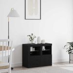 Dulap lateral 2 pcs Stejar negru 41 x 37 x 67 cm Lemn compozit GartenMobel Dekor