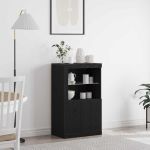 Dulap lateral Stejar negru 60.5 x 37 x 100 cm Lemn compozit GartenMobel Dekor