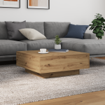 Masă de Cafea stejar artizanal 80 x 80 x 31 cm Lemn compozit GartenMobel Dekor