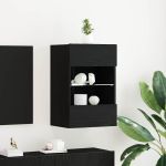 Cabinet TV Negru 40 x 30 x 60.5 cm Lemn compozit GartenMobel Dekor