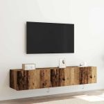 Dulap TV de perete Lemn vechi 80 x 35 x 31 cm Lemn compozit GartenMobel Dekor