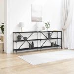 Masă de consolă cu raft Altele Stejar negru 180 x 30 x 75 cm GartenMobel Dekor