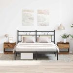 Noptieră 2 pcs Lemn vechi 45 x 34 x 44 cm Lemn compozit GartenMobel Dekor