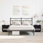 Noptieră 2 pcs Stejar negru 45 x 34 x 44 cm Lemn compozit GartenMobel Dekor