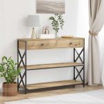 Masă Consolă cu sertar stejar artizanal 100 x 28 x 75 cm GartenMobel Dekor