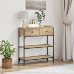Masă de Consolă cu sertar stejar artizanal 72.5 x 25 x 75 cm GartenMobel Dekor