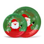 Set farfurii de Crăciun din hârtie – model Moș Crăciun – 16,5 / 23 cm – 12+12 bucăți / pachet Best CarHome