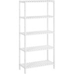 SONGMICS Etajera 5 niveluri, din bambus, pozitii reglabile, multifunctionala pentru bucatarie sau hol, 60x26x130 cm, alb Household NewTrend