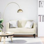 Canapea loveseat, crem, 111 cm, catifea GartenMobel Dekor