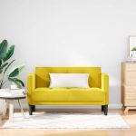 Canapea loveseat, galben, 111 cm, catifea GartenMobel Dekor