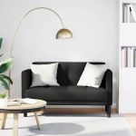 Canapea loveseat, negru, 111 cm, textil GartenMobel Dekor
