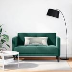 Canapea loveseat, verde închis, 111 cm, catifea GartenMobel Dekor