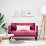 Canapea loveseat, vin roșu, 111 cm, catifea GartenMobel Dekor