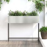 Ghiveci ridicat pentru grădină Argintiu 100 x 26 x 82 cm GartenMobel Dekor