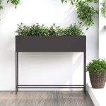 Ghiveci ridicat pentru grădină Negru 100 x 26 x 82 cm Oțel GartenMobel Dekor