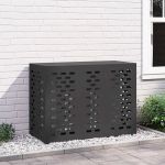 Husă pentru aer condiționat Negru 110 x 50 x 80 cm Oțel GartenMobel Dekor