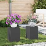 Suporturi pentru plante 2 pcs Negru 24 x 24 x 35 cm Oțel GartenMobel Dekor