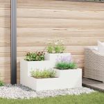 Vază pentru Grădină Alb 100 x 100 x 60 cm Oțel GartenMobel Dekor