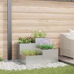 Vază pentru Grădină Argintiu 80 x 80 x 60 cm Oțel galvanizat GartenMobel Dekor