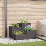Vază pentru Grădină Negru 100 x 100 x 60 cm Oțel GartenMobel Dekor