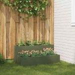 Vază pentru Grădină Olivengrønn 100 x 60 x 45 cm Oțel GartenMobel Dekor