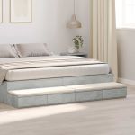 Sertare pentru pat Gri beton 200 x 36.5 x 16.5 cm Lemn compozit GartenMobel Dekor