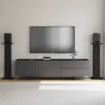 Suporturi pentru Difuzoare 2 pcs Stejar negru 30 x 30 x 95 cm GartenMobel Dekor