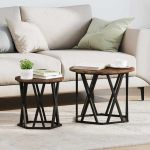 Masă laterală 2 pcs Stejar afumat 50 x 50 x 40 cm GartenMobel Dekor