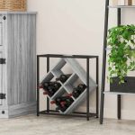 Raft pentru vin Gri 51 x 18 x 52.5 cm Lemn compozit GartenMobel Dekor