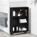 Troler Îngust Stejar negru 48 x 13 x 68 cm Lemn compozit GartenMobel Dekor