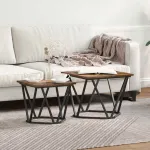 Set măsuțe laterale 2 pcs Stejar afumat 50 x 50 x 40 cm GartenMobel Dekor