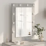 Oglindă de toaletă cu oglindă Gri din beton 70 x 50 x 18 cm GartenMobel Dekor