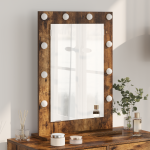 Oglindă de toaletă cu oglindă Stejar fumuriu 70 x 50 x 18 cm GartenMobel Dekor