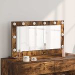 Oglindă de toaletă cu oglindă Stejar fumuriu 80 x 45 x 18 cm GartenMobel Dekor