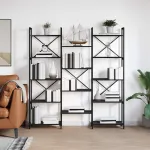 Raft pentru cărți Stejar negru 156 x 25 x 167.5 cm GartenMobel Dekor