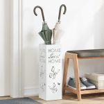 Suport pentru umbrele Alb 15.5 x 15.5 x 49 cm Oțel GartenMobel Dekor