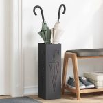 Suport pentru umbrele Negru 15.5 x 15.5 x 49 cm Metal GartenMobel Dekor