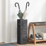 Suport pentru umbrele Negru 15.5 x 15.5 x 49 cm Metal GartenMobel Dekor