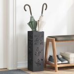 Suport pentru umbrele Negru 15.5 x 15.5 x 49 cm Oțel GartenMobel Dekor