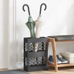 Suport pentru umbrele cu depozitare Negru 28 x 12 x 41 cm Metal GartenMobel Dekor