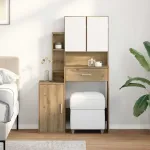 Măsuță de toaletă cu sertar stejar artizanal 80 x 35 x 132 cm GartenMobel Dekor