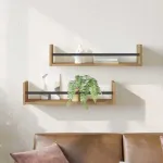 Raft de perete cu raft 2 pcs stejar artizanal 60 x 16 x 14 cm GartenMobel Dekor