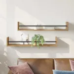 Raft de perete cu raft 2 pcs stejar artizanal 80 x 16 x 14 cm GartenMobel Dekor