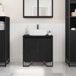Dulap pentru Chiuvetă cu ușă Stejar Negru 60 x 35 x 60 cm GartenMobel Dekor
