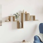 Raft de perete cu raft stejar artizanal 104,5 x 10 x 43 cm GartenMobel Dekor