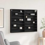 Cabinet de afișare Stejar negru 100 x 8.5 x 75 cm Lemn compozit GartenMobel Dekor