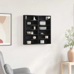 Cabinet de afișare Stejar negru 60 x 8.5 x 58 cm Lemn compozit GartenMobel Dekor