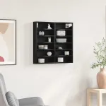 Cabinet de afișare Stejar negru 60 x 8.5 x 58 cm Lemn compozit GartenMobel Dekor