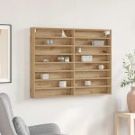 Cabinet de afișare cu raft stejar artizanal 100 x 8.5 x 75 cm GartenMobel Dekor