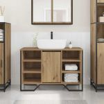 Dulap pentru Chiuvetă cu ușă Stejar Artizanal 91 x 35 x 60 cm GartenMobel Dekor